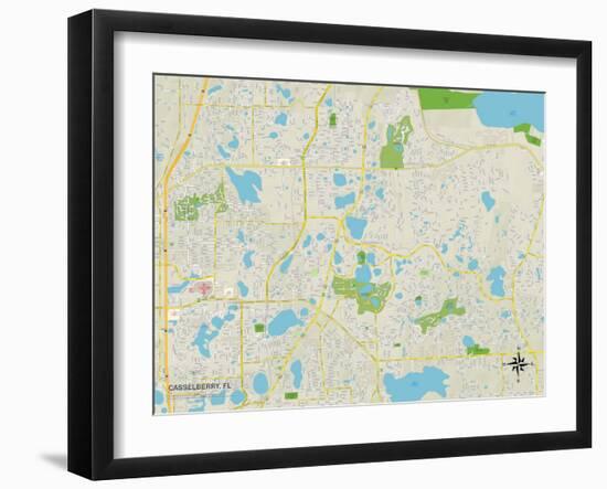 Political Map of Casselberry, FL-null-Framed Art Print