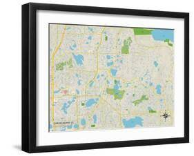 Political Map of Casselberry, FL-null-Framed Art Print