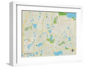 Political Map of Casselberry, FL-null-Framed Art Print