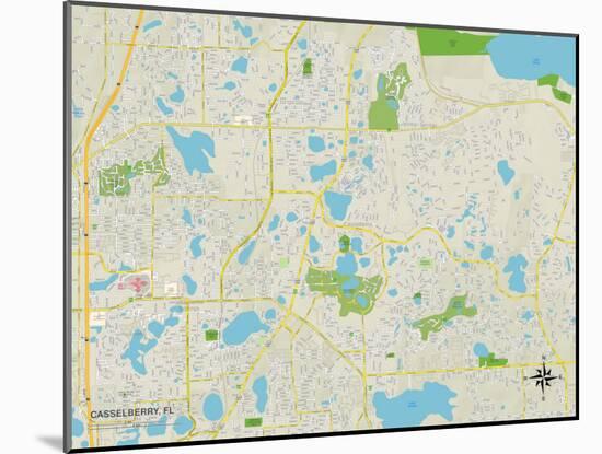 Political Map of Casselberry, FL-null-Mounted Art Print