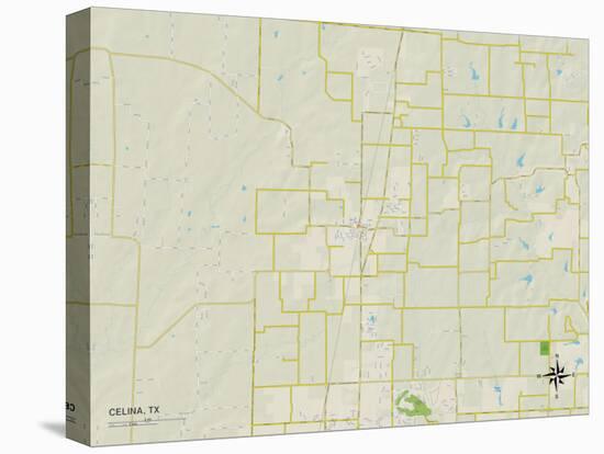 Political Map of Celina, TX-null-Stretched Canvas