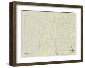 Political Map of Celina, TX-null-Framed Art Print