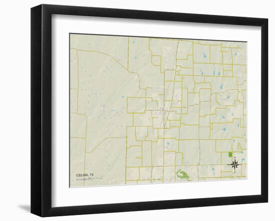 Political Map of Celina, TX-null-Framed Art Print