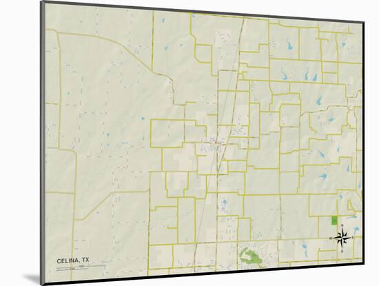 Political Map of Celina, TX-null-Mounted Art Print