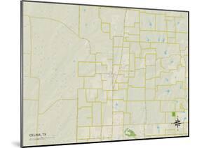 Political Map of Celina, TX-null-Mounted Art Print