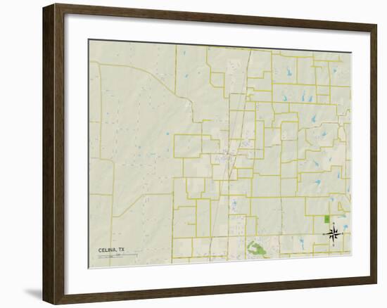 Political Map of Celina, TX-null-Framed Art Print