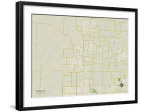 Political Map of Celina, TX-null-Framed Art Print