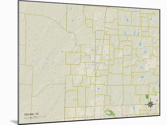 Political Map of Celina, TX-null-Mounted Art Print