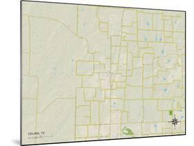 Political Map of Celina, TX-null-Mounted Art Print