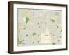 Political Map of Champaign, IL-null-Framed Art Print