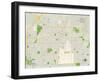 Political Map of Champaign, IL-null-Framed Art Print