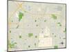 Political Map of Champaign, IL-null-Mounted Art Print