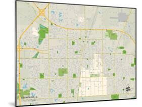 Political Map of Champaign, IL-null-Mounted Art Print