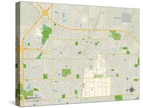 Political Map of Champaign, IL-null-Stretched Canvas