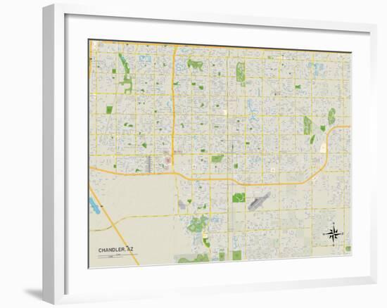 Political Map of Chandler, AZ-null-Framed Art Print