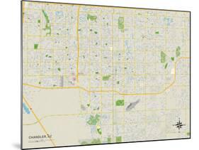 Political Map of Chandler, AZ-null-Mounted Art Print