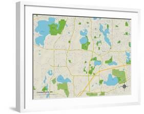 Political Map of Chanhassen, MN-null-Framed Art Print