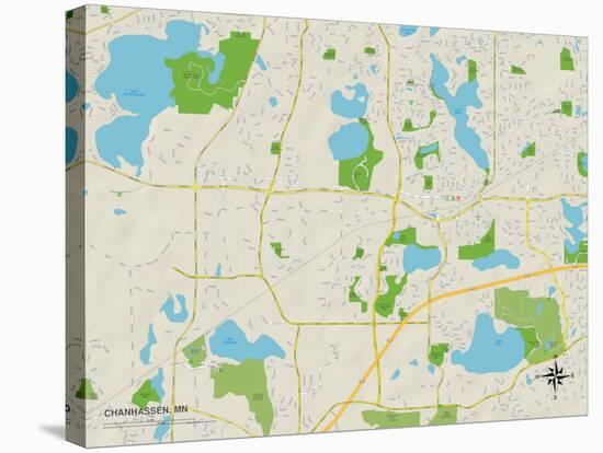 Political Map of Chanhassen, MN-null-Stretched Canvas