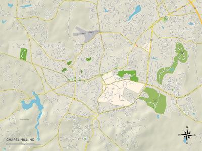 'Political Map of Chapel Hill, NC' Art | AllPosters.com