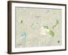 Political Map of Chapel Hill, NC-null-Framed Art Print