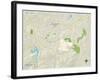 Political Map of Chapel Hill, NC-null-Framed Art Print