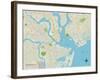 Political Map of Charleston, SC-null-Framed Art Print