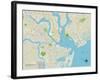 Political Map of Charleston, SC-null-Framed Art Print