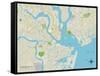 Political Map of Charleston, SC-null-Framed Stretched Canvas