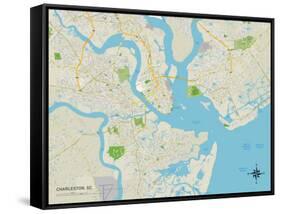 Political Map of Charleston, SC-null-Framed Stretched Canvas