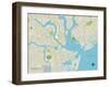 Political Map of Charleston, SC-null-Framed Art Print