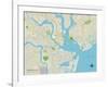 Political Map of Charleston, SC-null-Framed Art Print