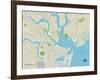 Political Map of Charleston, SC-null-Framed Art Print