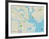 Political Map of Charleston, SC-null-Framed Art Print