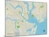 Political Map of Charleston, SC-null-Mounted Art Print