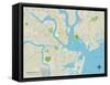 Political Map of Charleston, SC-null-Framed Stretched Canvas