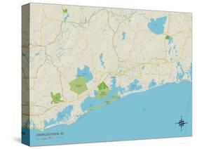 Political Map of Charlestown, RI-null-Stretched Canvas