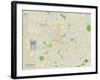 Political Map of Charlotte, NC-null-Framed Art Print