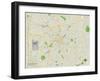 Political Map of Charlotte, NC-null-Framed Art Print