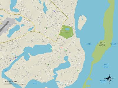 'Political Map of Chatham, MA' Print  AllPosters.com