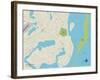 Political Map of Chatham, MA-null-Framed Art Print