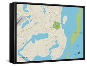 Political Map of Chatham, MA-null-Framed Stretched Canvas