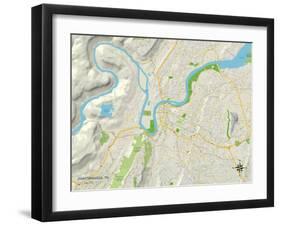 Political Map of Chattanooga, TN-null-Framed Art Print