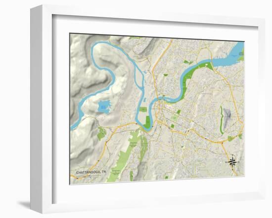 Political Map of Chattanooga, TN-null-Framed Art Print