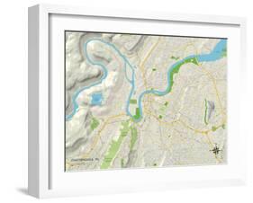 Political Map of Chattanooga, TN-null-Framed Art Print