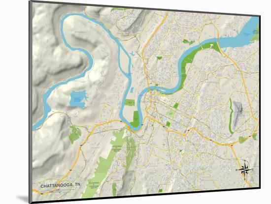 Political Map of Chattanooga, TN-null-Mounted Art Print