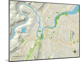 Political Map of Chattanooga, TN-null-Mounted Art Print