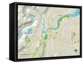 Political Map of Chattanooga, TN-null-Framed Stretched Canvas
