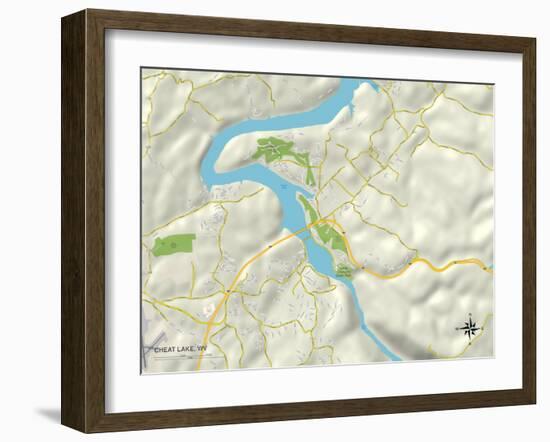 Political Map of Cheat Lake, WV-null-Framed Art Print