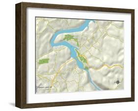 Political Map of Cheat Lake, WV-null-Framed Art Print