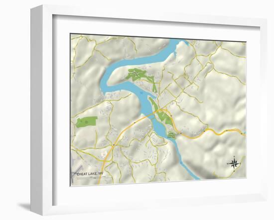 Political Map of Cheat Lake, WV-null-Framed Art Print